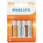 Elementai PHILIPS Longlife AA 4v. (pak,4vnt)